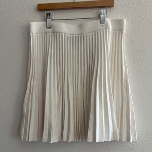 Blue Blush Cream A-Line Pleated Skirt
